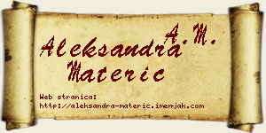 Aleksandra Materić vizit kartica